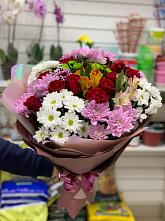 Букет цветов из:  Розы, Хризантемы и Альстромерии #REPLACE_PRED# Грамотеино